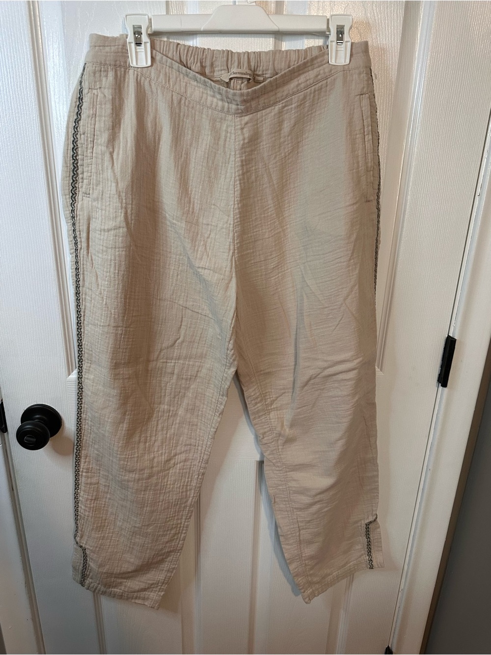 Soft Surroundings Women’s Beige Cotton Blend Casual Pants
